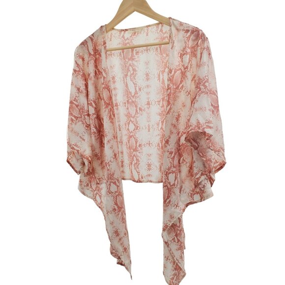 Final Touch M Kimono Snake Sheer Short Sleeve Drape Vintage 90s Cardigan USA - Picture 5 of 11